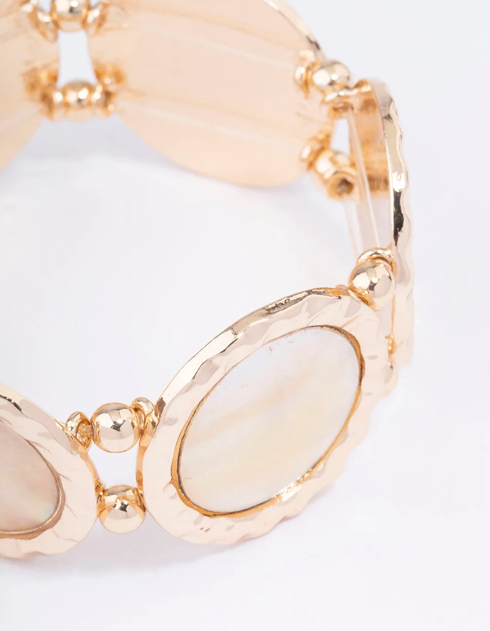 Gold Pearl Disc Bracelet
