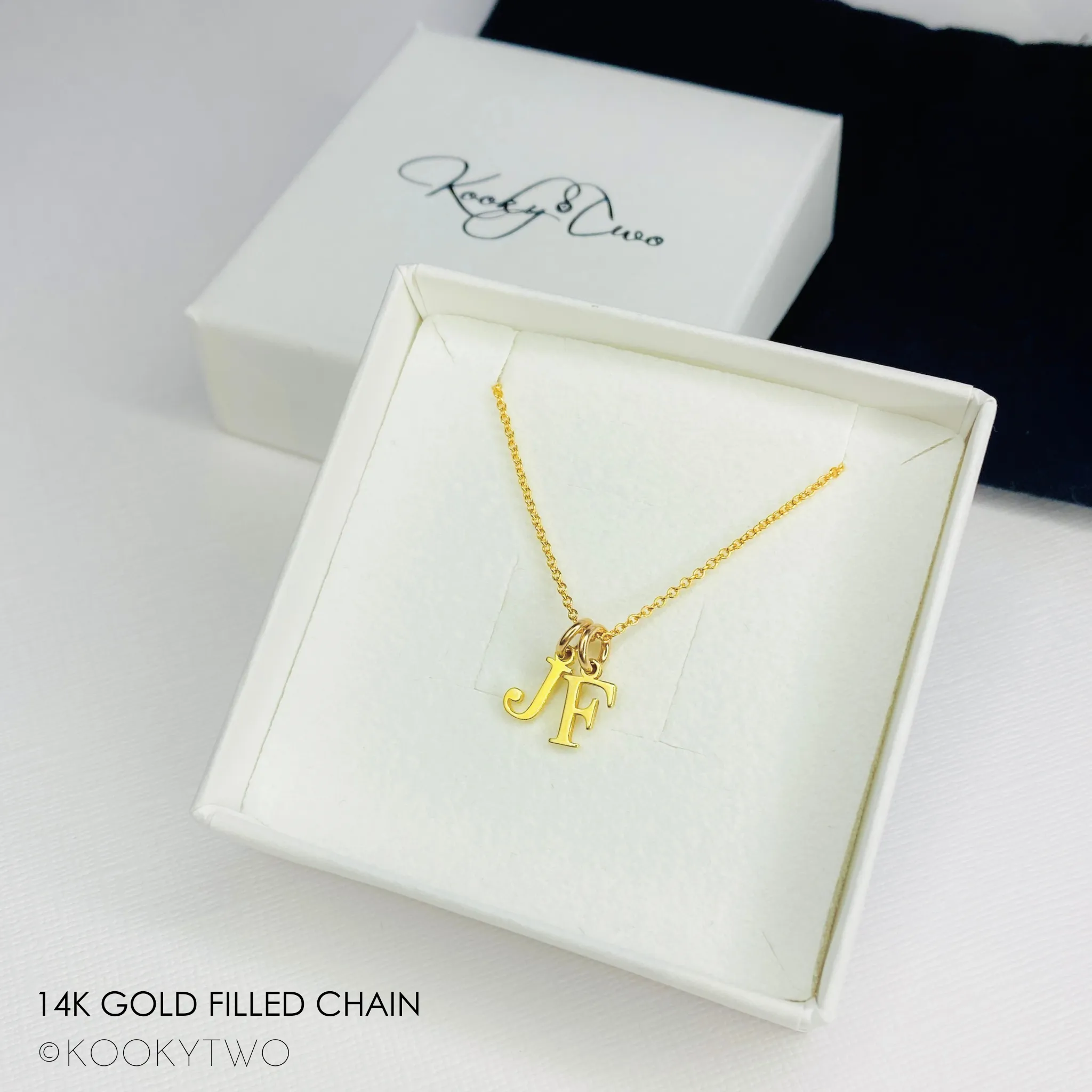 Gold Two Initial Necklace