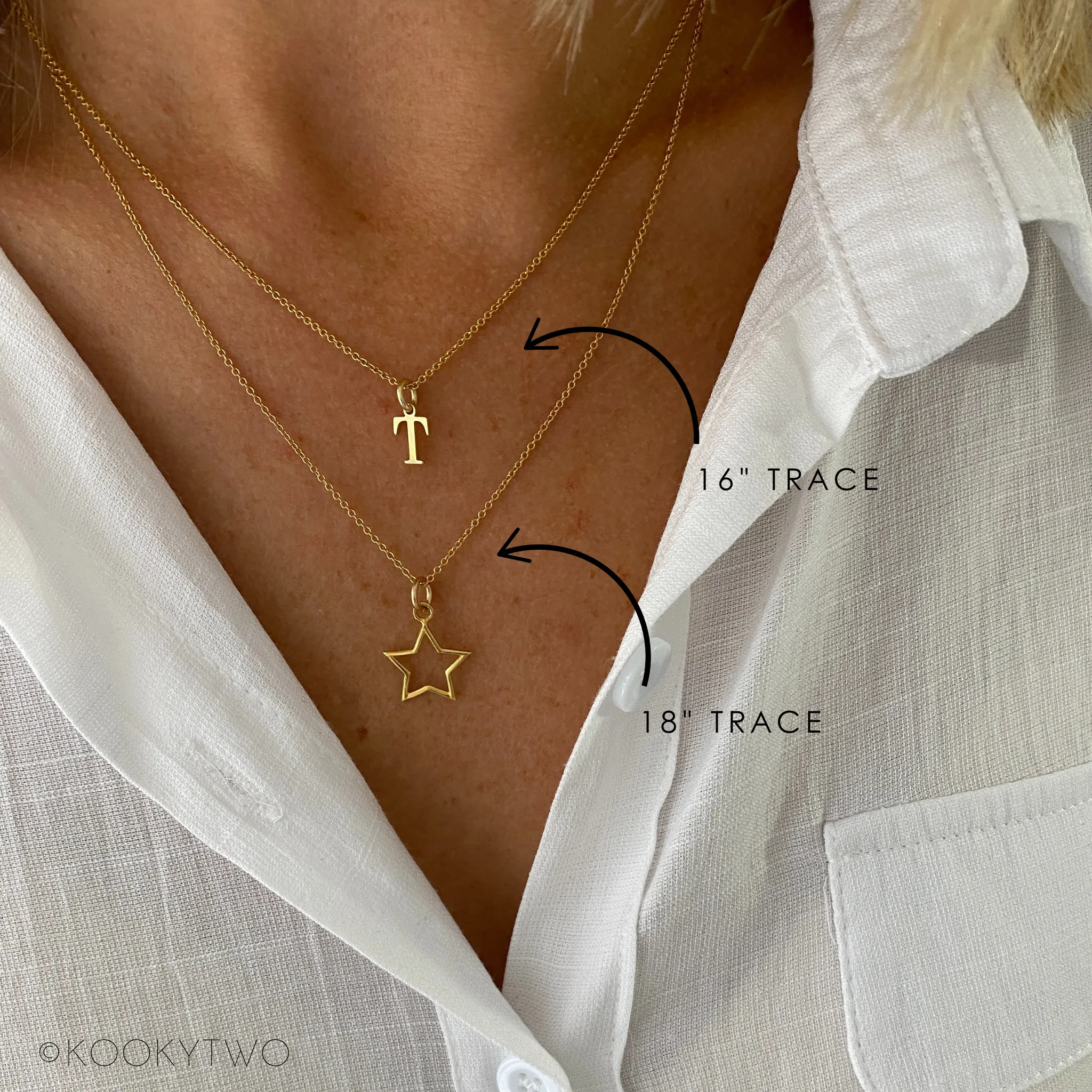 Gold Two Initial Necklace