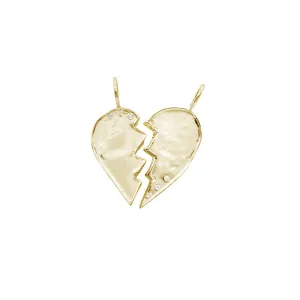 Gold w/ Diamonds Friendship Heart Charms