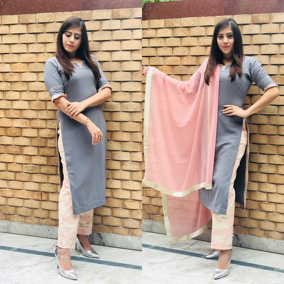 Grey Pink Suit