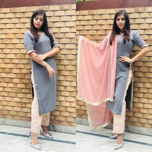 Grey Pink Suit