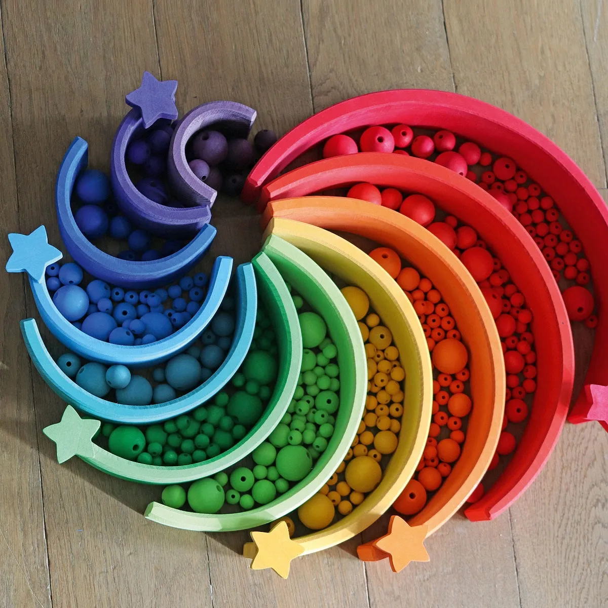 Grimm's Rainbow 12mm Wooden Beads - 480 pieces