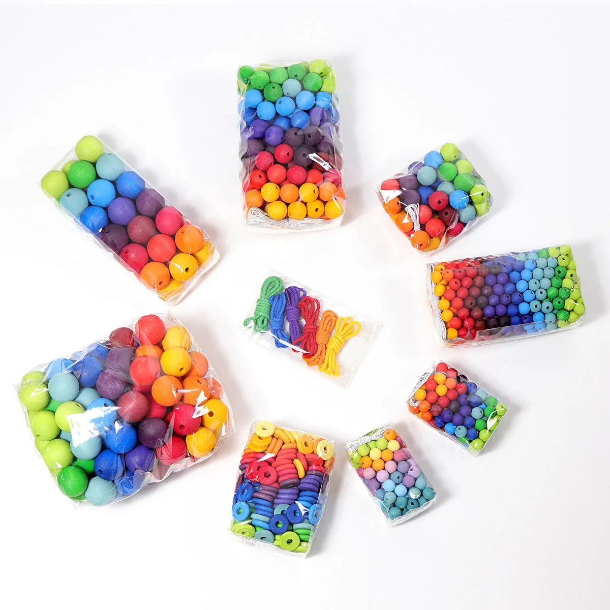 Grimm's Rainbow 12mm Wooden Beads - 480 pieces