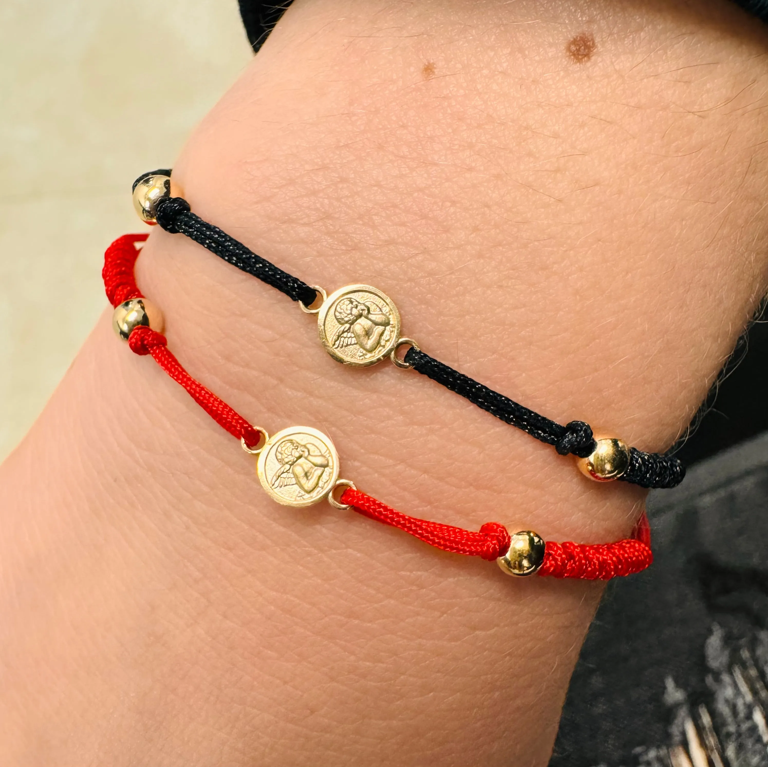 Guardian Angel Black Macrame Bracelet