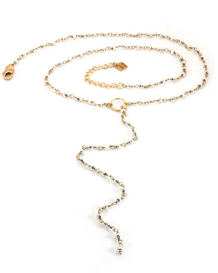 Gwyneth Pyrite Lariat Necklace