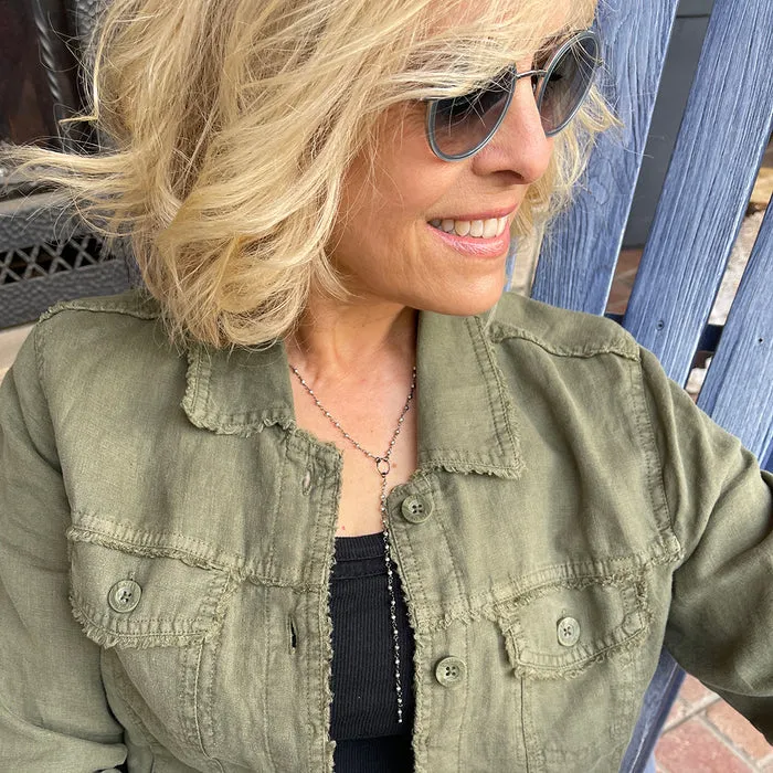 Gwyneth Pyrite Lariat Necklace