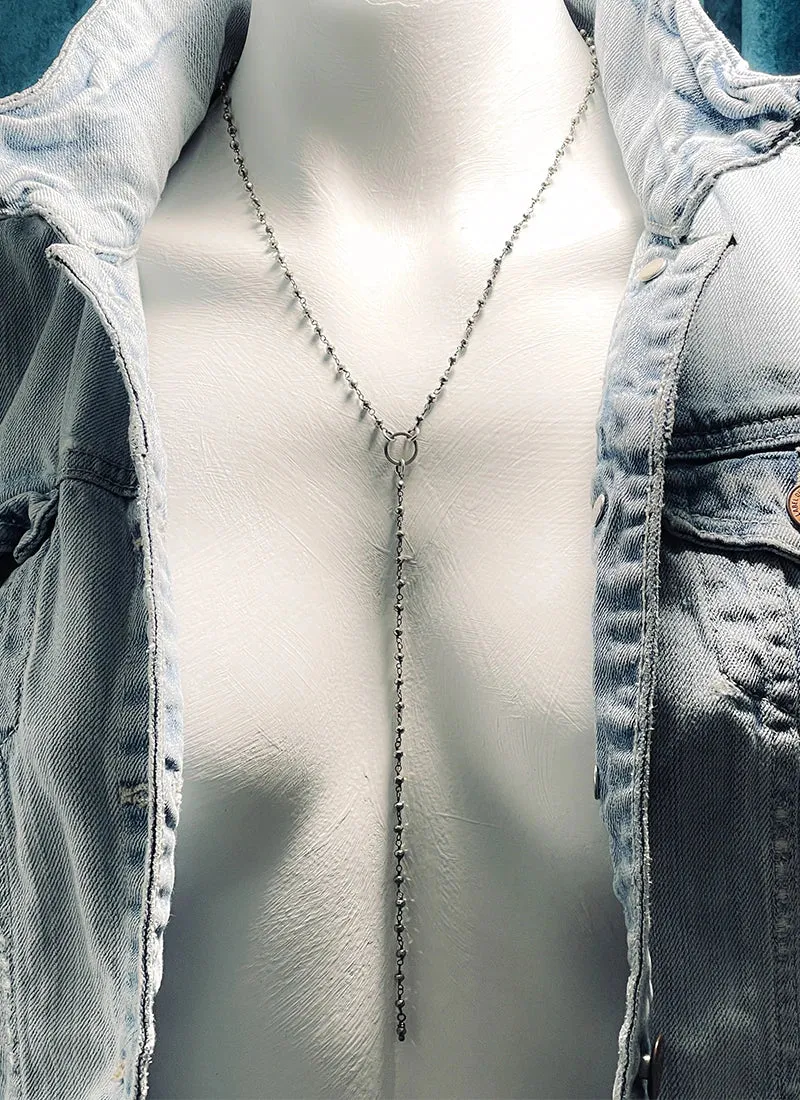 Gwyneth Pyrite Lariat Necklace