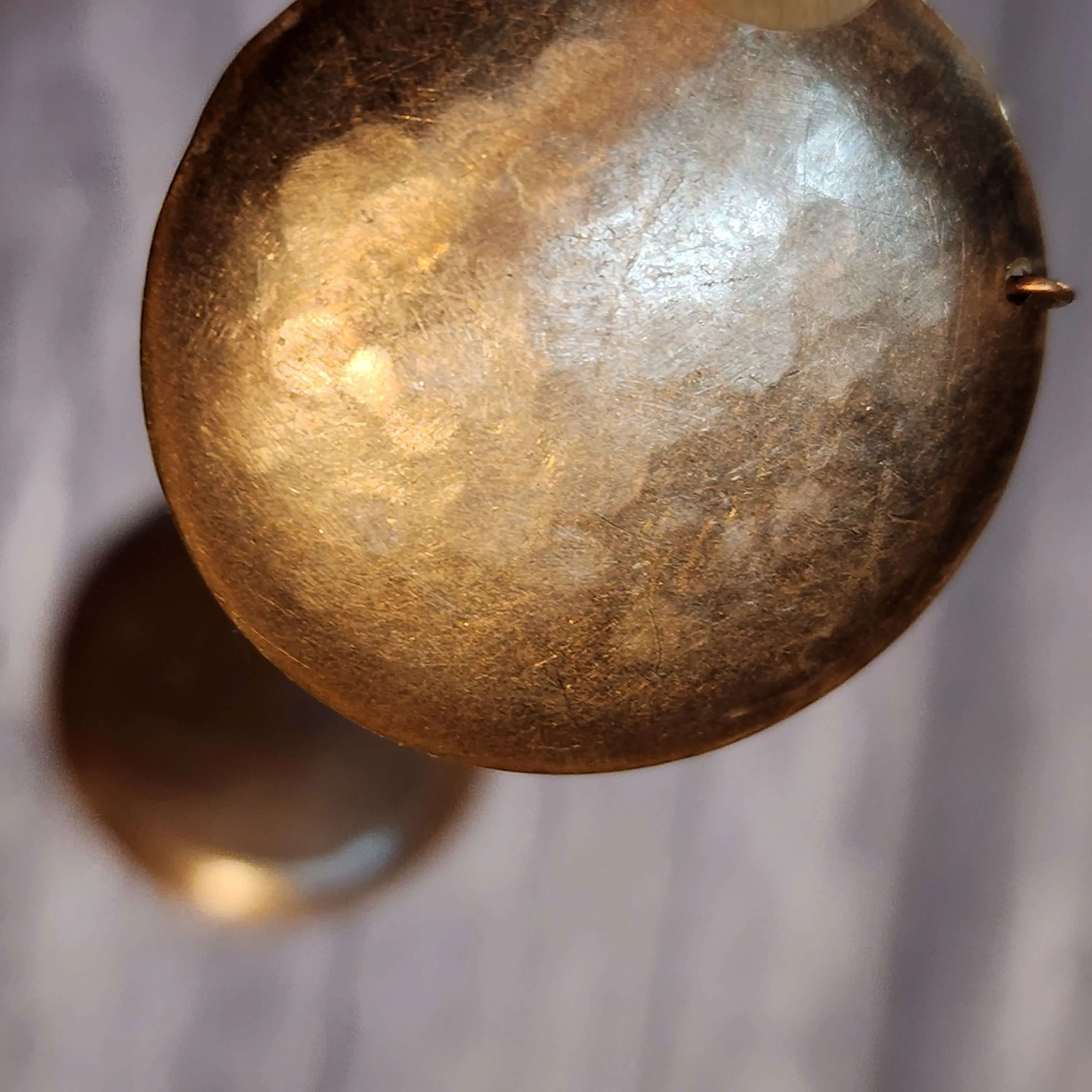 Hammered Copper Disc Earrings, 33mm Circle Earrings, 1.3 Inch Round Dangle Earrings