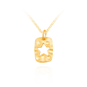 Hammered Finish Star Pendant