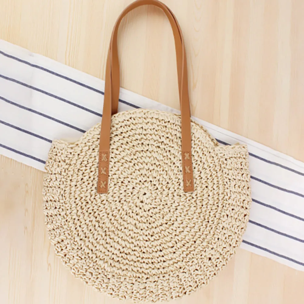 Hand Woven Braided Pattern Rattan Women’s Bucket Bag
