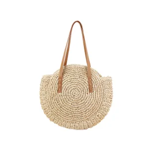 Hand Woven Braided Pattern Rattan Women’s Bucket Bag