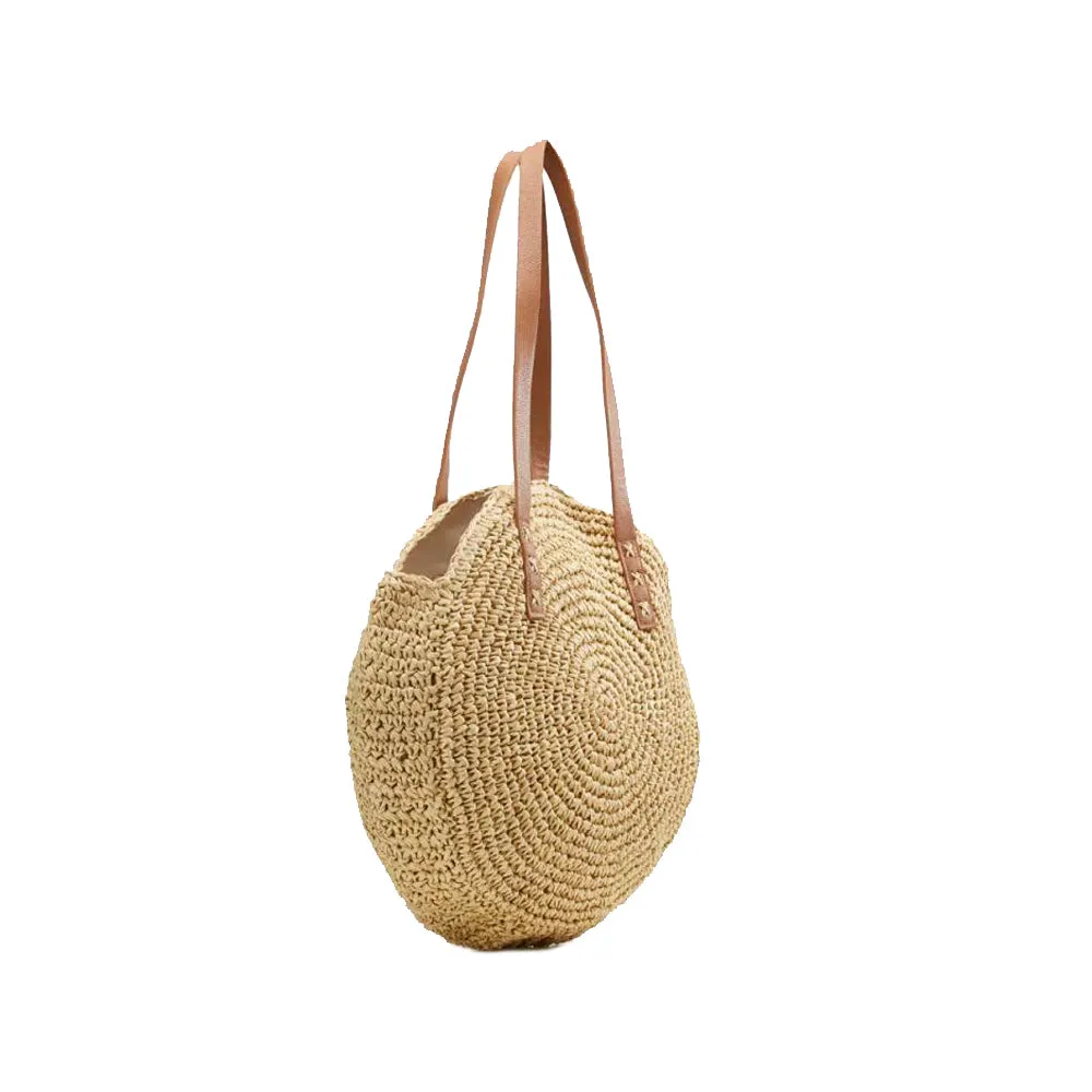 Hand Woven Braided Pattern Rattan Women’s Bucket Bag