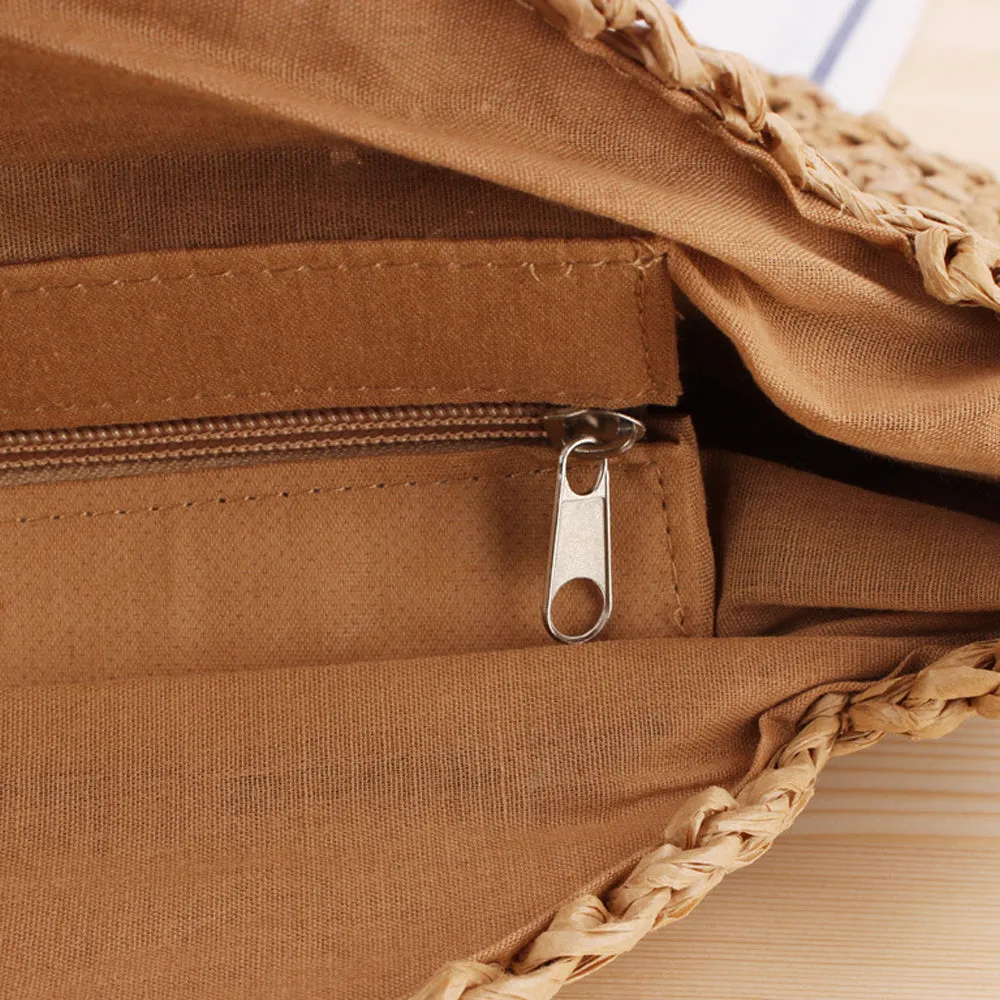 Hand Woven Braided Pattern Rattan Women’s Bucket Bag