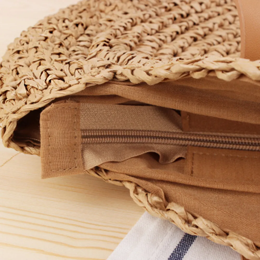 Hand Woven Braided Pattern Rattan Women’s Bucket Bag