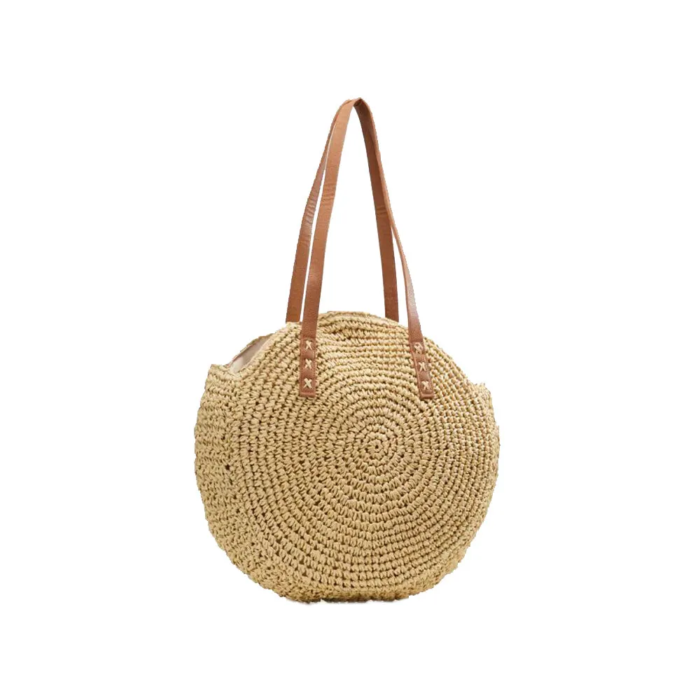 Hand Woven Braided Pattern Rattan Women’s Bucket Bag