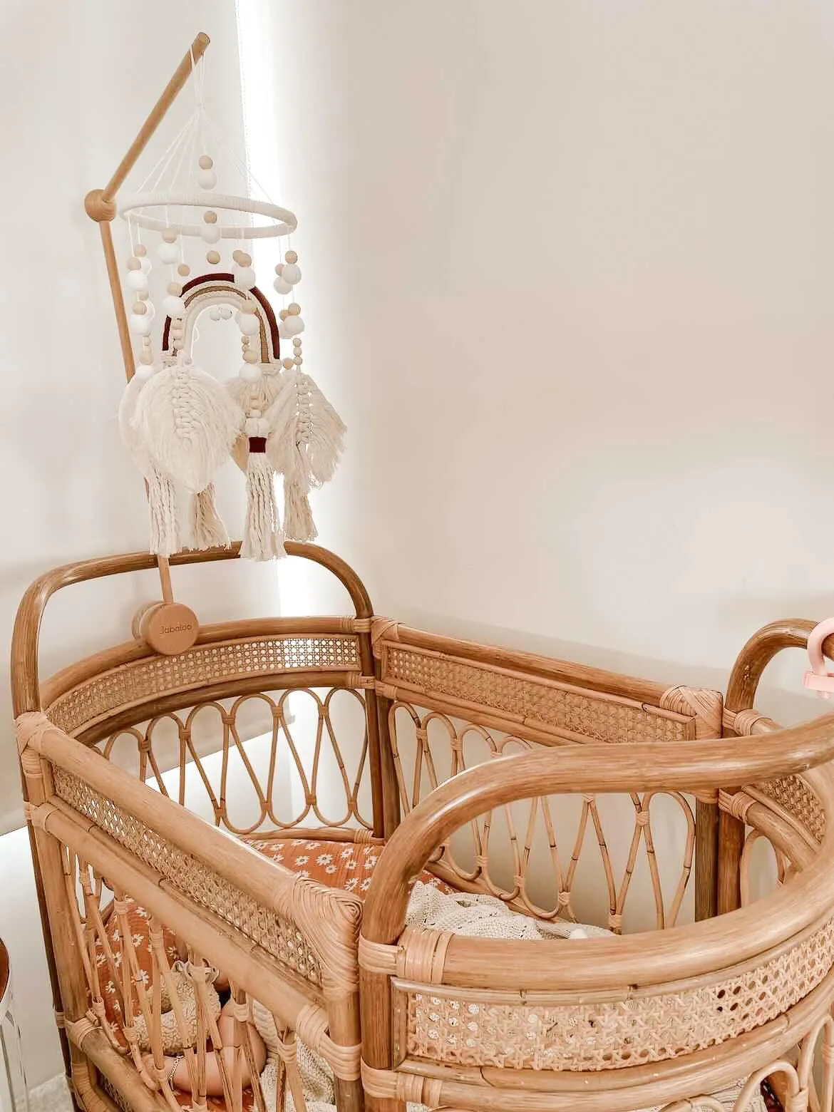 Handmade Boho Nursery Mobile | Macrame Rainbow