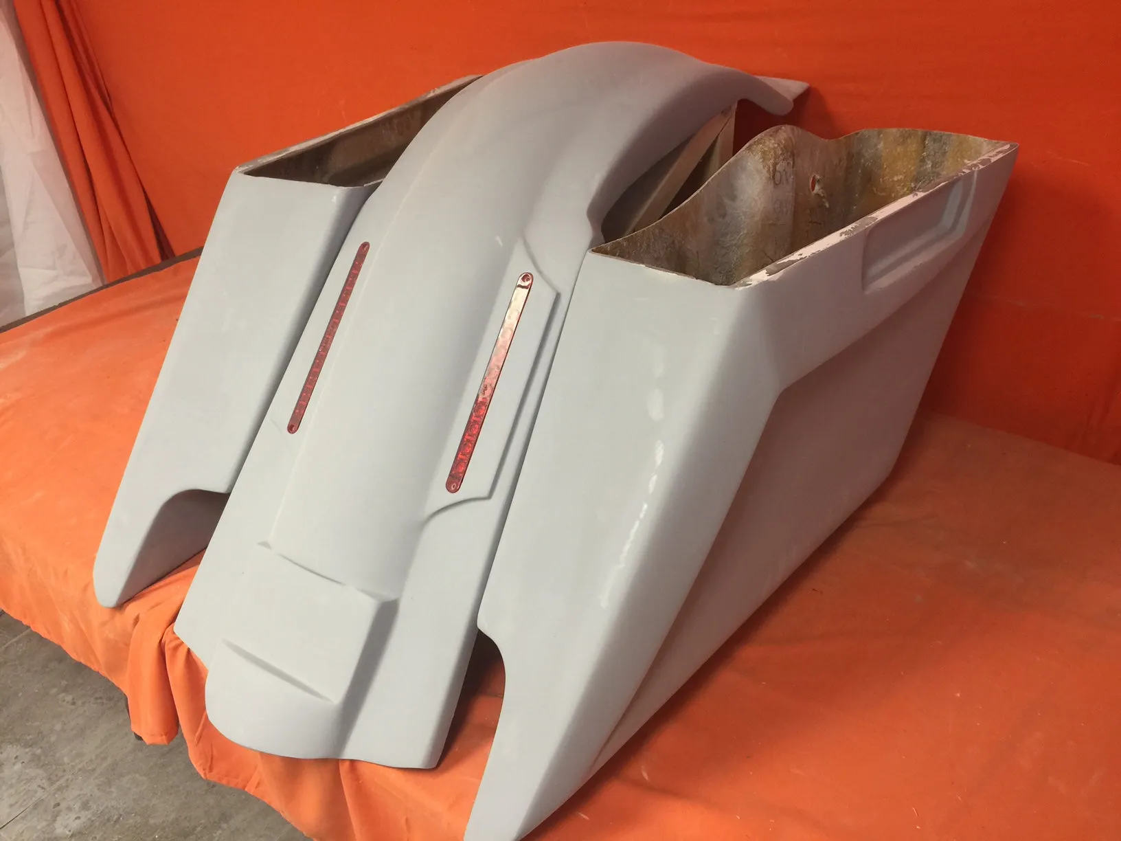 Harley Davidson 2014 - 2023 5" Fifty Five Extended Stretched Saddlebag LED Fender Kit - Dual Cut Outs No Lids