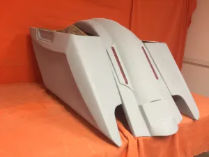 Harley Davidson 2014 - 2023 5" Fifty Five Extended Stretched Saddlebag LED Fender Kit - Dual Cut Outs No Lids