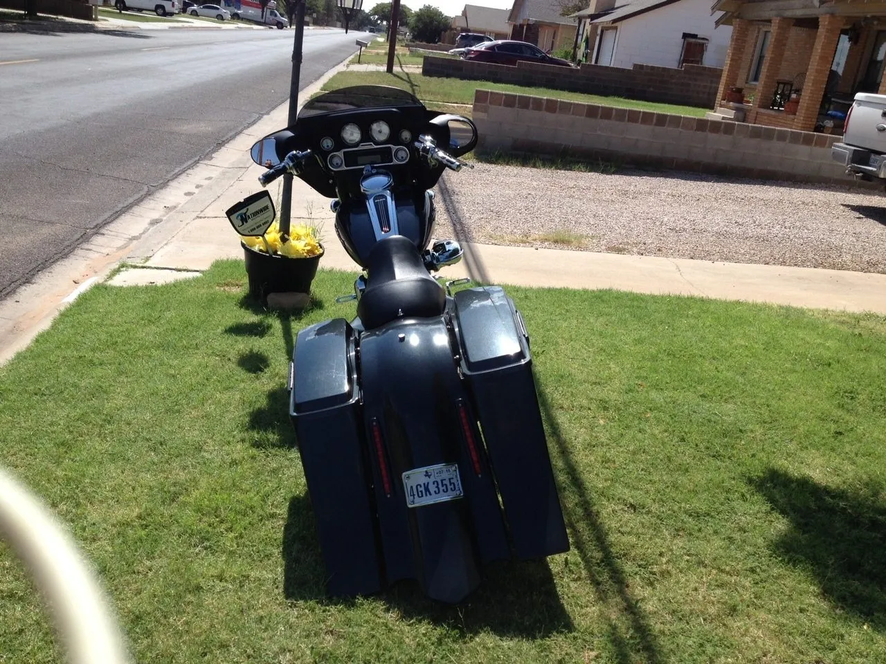Harley Davidson 6" Extended Stretched Out & Down Saddlebags with Dual Cut Outs, Standard Lids & Custom LED Lights Fender