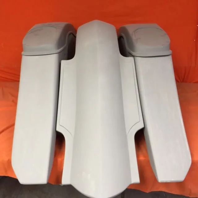 Harley Davidson 6" Trendsetter Extended Saddlebag Fender Kit - No Cut Outs   Dual 6 X 9 Speaker Lids / 2014 - 2018
