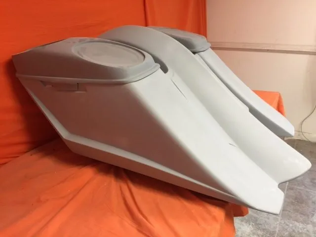 Harley Davidson 6" Trendsetter Extended Saddlebag Fender Kit - No Cut Outs   Dual 6 X 9 Speaker Lids / 2014 - 2018