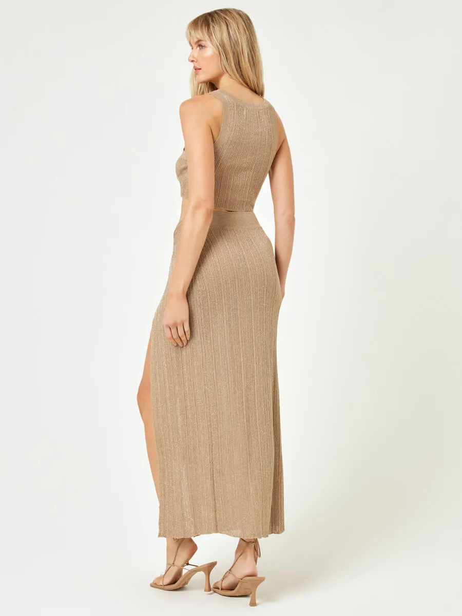 Heart of Gold Skirt in Metallic Gold