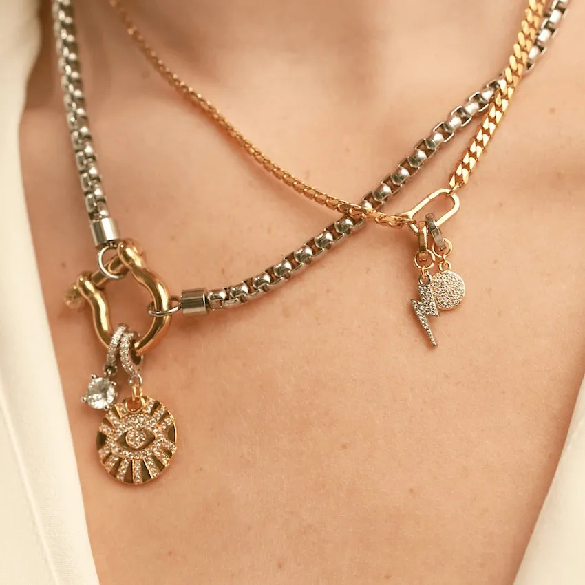 HERRADURA CLIP ON EVIL EYE NECKLACE SET
