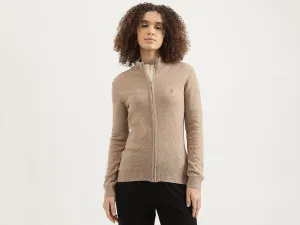 High Neck Solid Cardigan Sweater