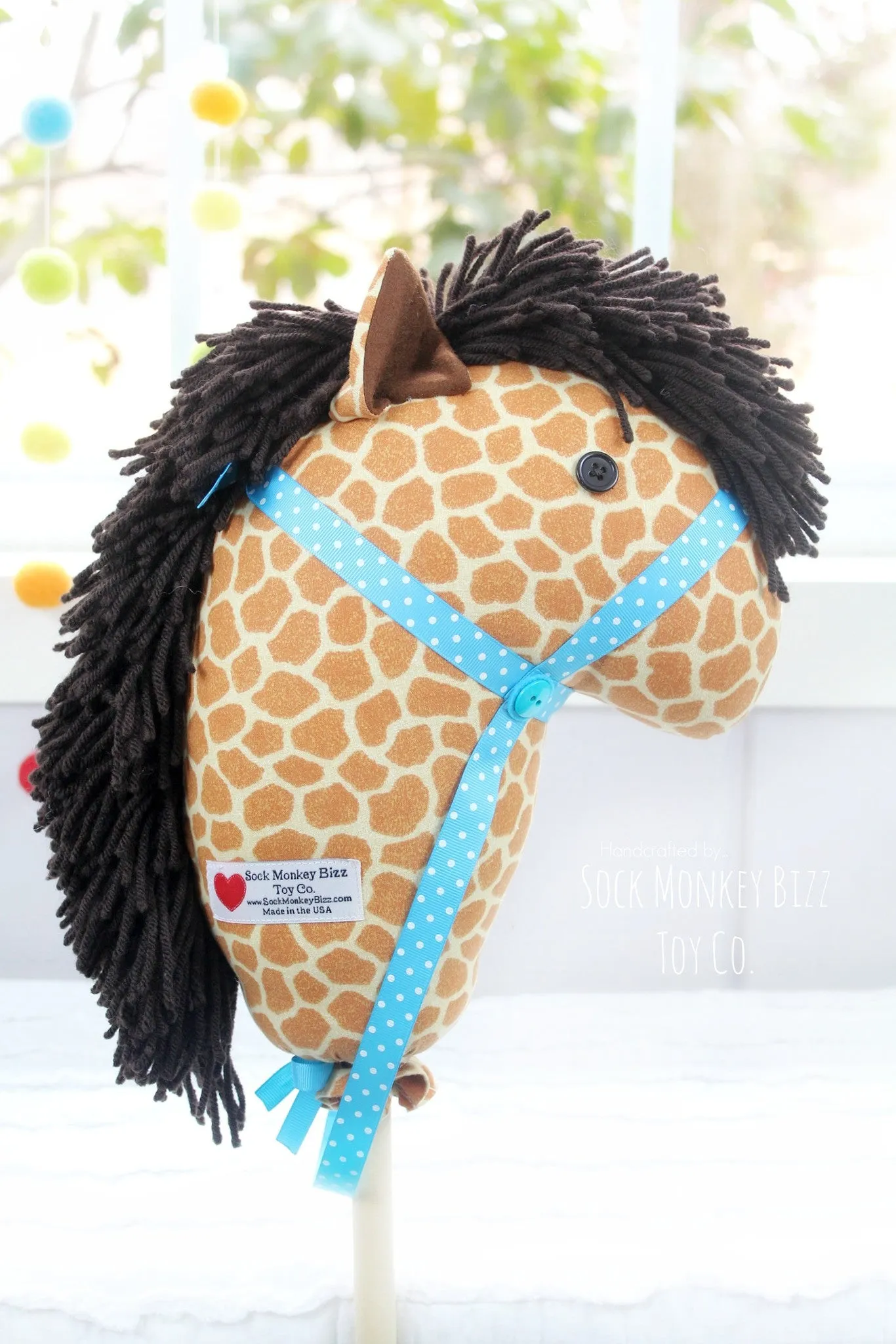 Hobby Horse, Giraffe Print Child's Stick Horse