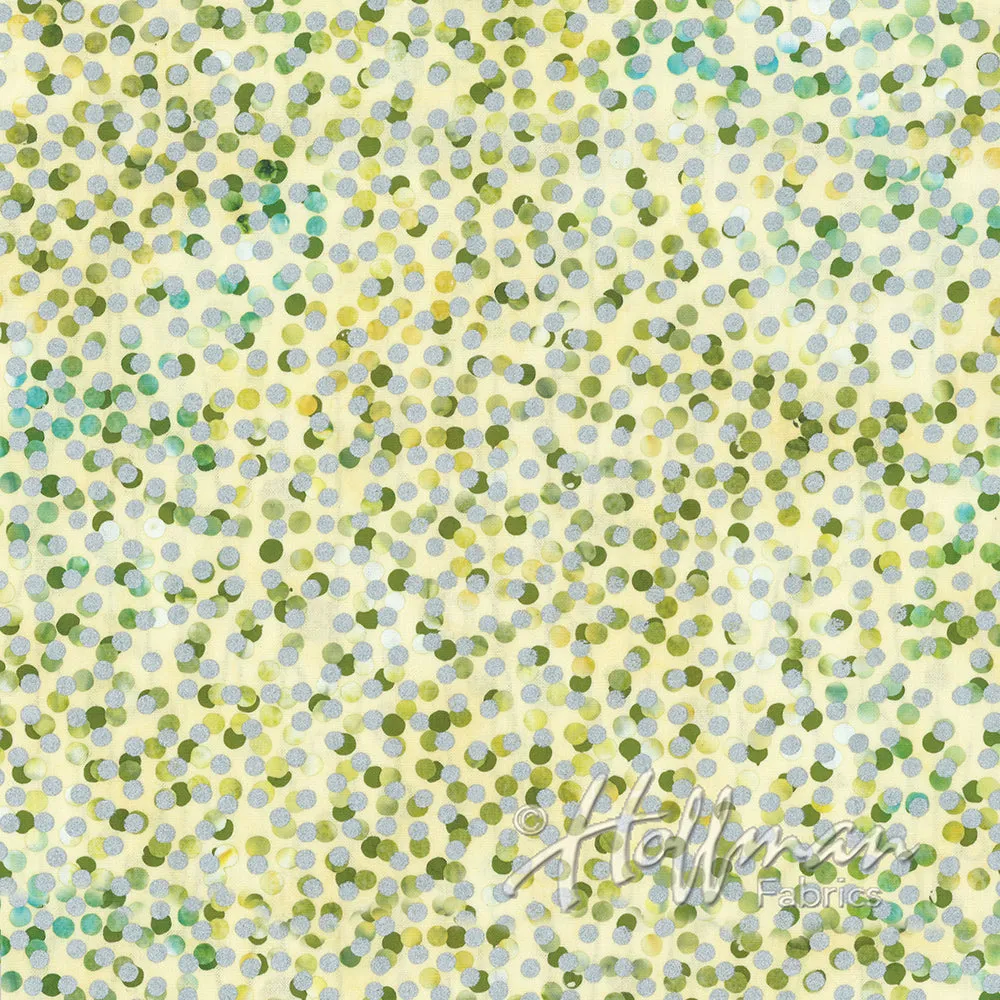 Hoffman Fabrics Precious Metals March Silver Metallic Batik Fabric P2061-588S-March-Silver
