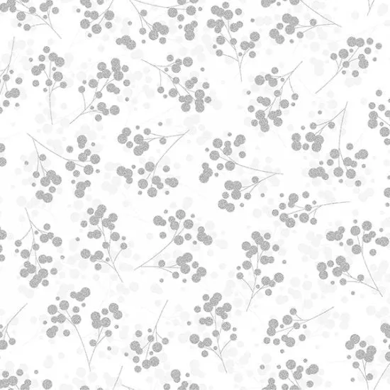Hoffman Fabrics Sparkle and Fade Berries Cotton Fabric S4702-3S-White-Silver