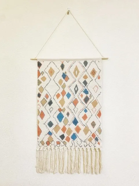Home Boho Decor Macrame  Cotton Tassel Handmade Woven Wall Hanging Tapestry geometric canvas wall Art background cloth tapestry
