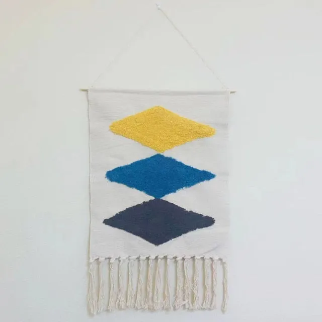 Home Boho Decor Macrame  Cotton Tassel Handmade Woven Wall Hanging Tapestry geometric canvas wall Art background cloth tapestry