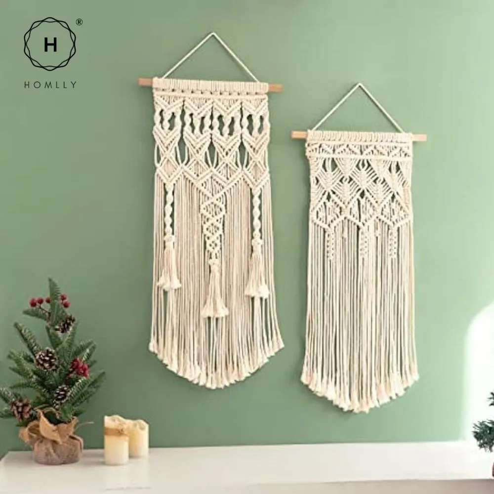 Homlly Macrame Woven Wall Hanging Boho Home Bohemian Geometric Art Decor