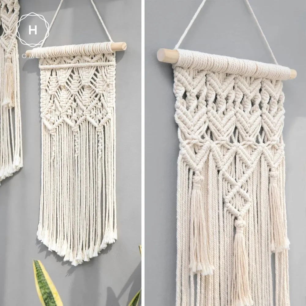 Homlly Macrame Woven Wall Hanging Boho Home Bohemian Geometric Art Decor