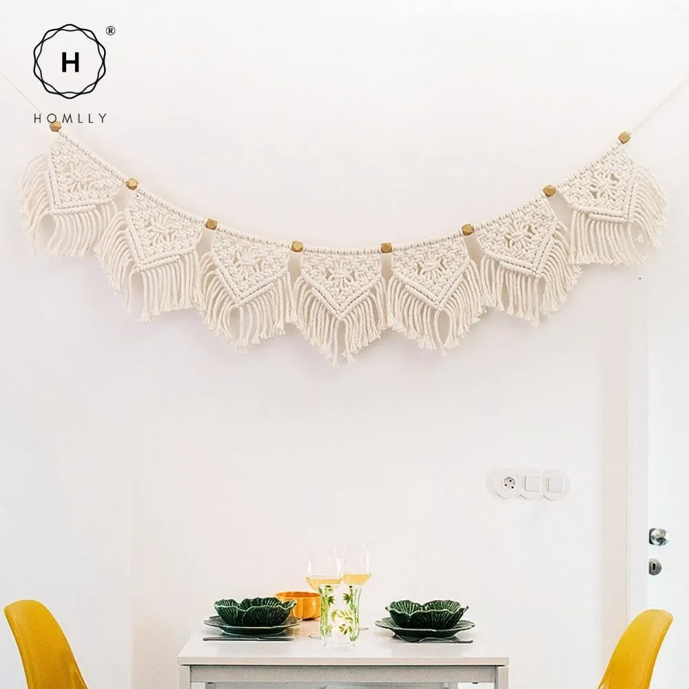 Homlly Macrame Woven Wall Hanging Boho Home Bohemian Geometric Art Decor