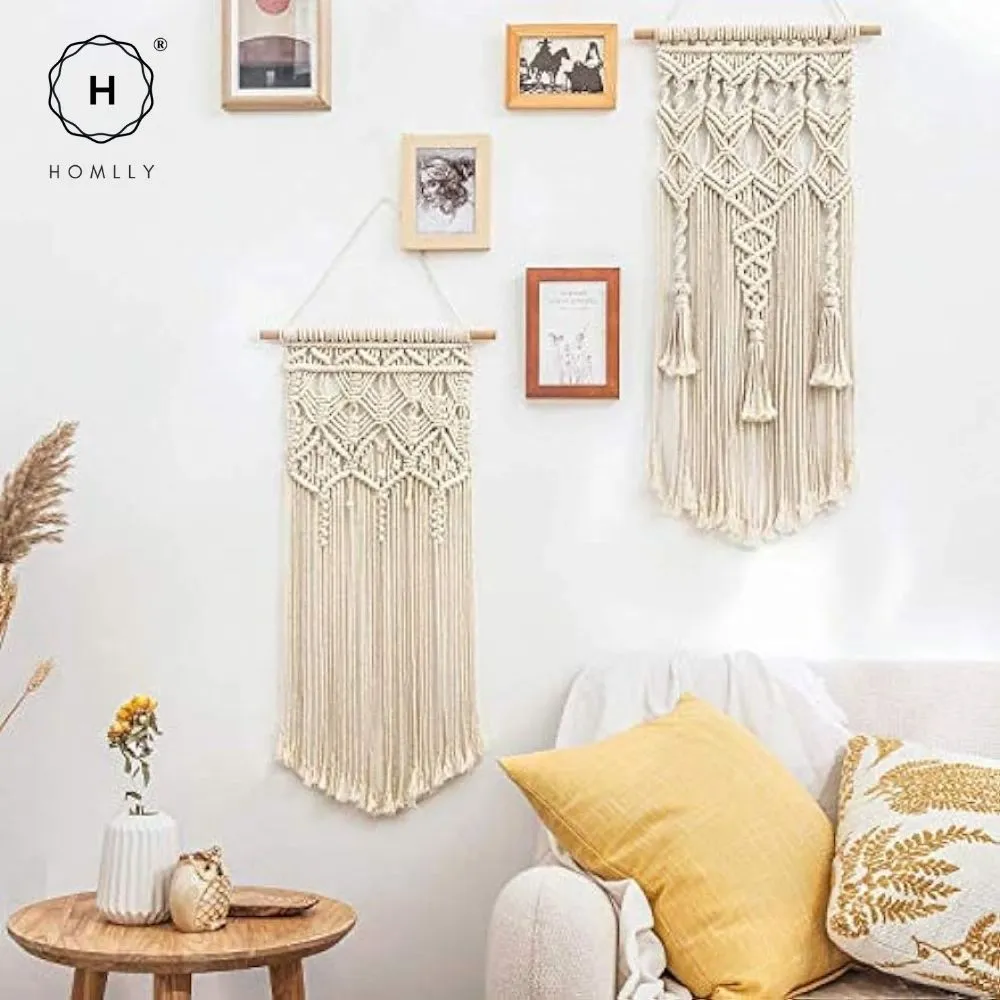 Homlly Macrame Woven Wall Hanging Boho Home Bohemian Geometric Art Decor