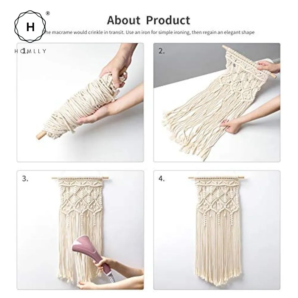 Homlly Macrame Woven Wall Hanging Boho Home Bohemian Geometric Art Decor