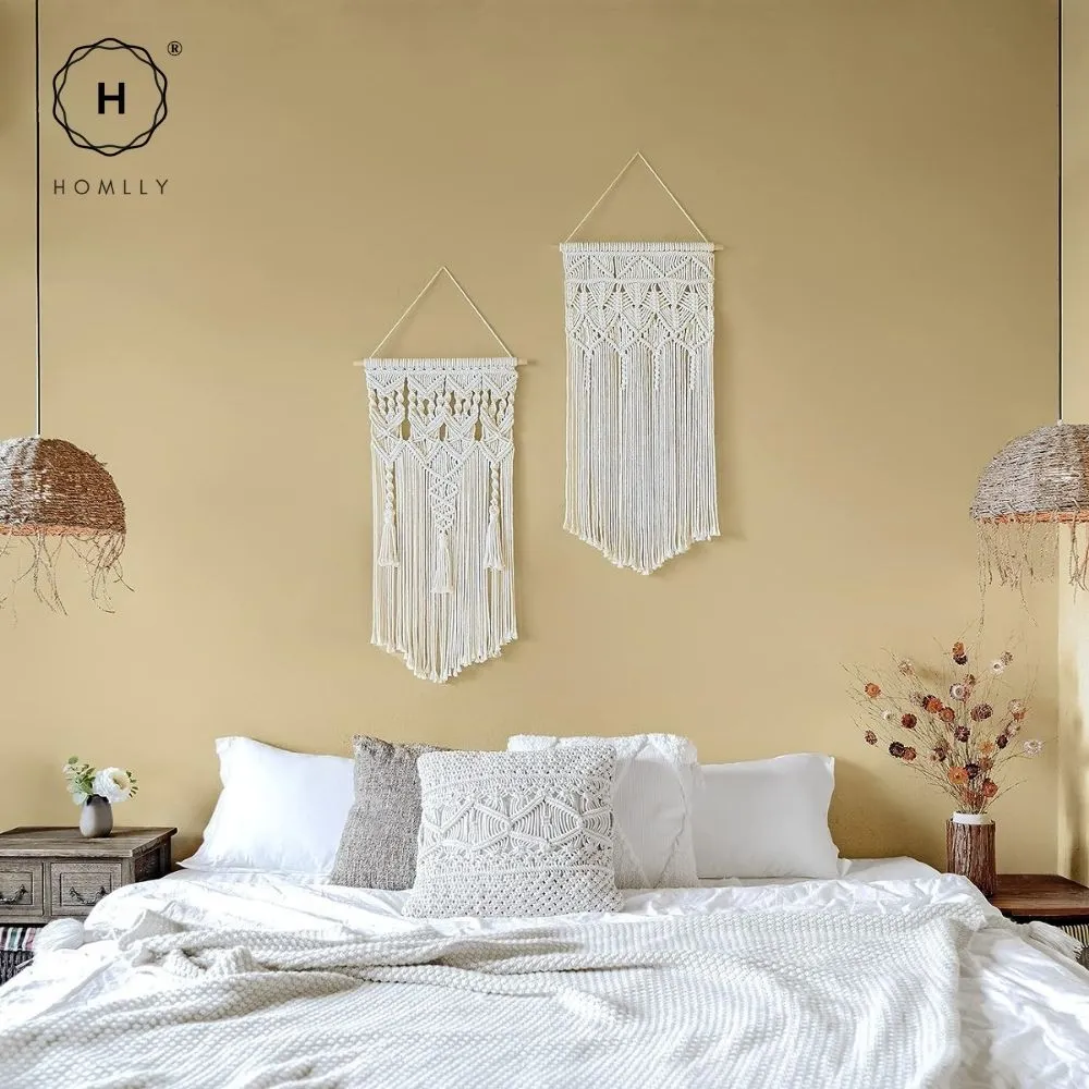 Homlly Macrame Woven Wall Hanging Boho Home Bohemian Geometric Art Decor