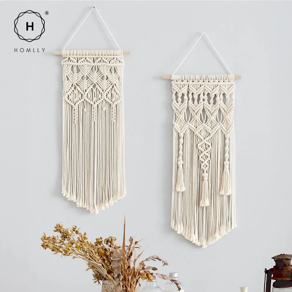 Homlly Macrame Woven Wall Hanging Boho Home Bohemian Geometric Art Decor