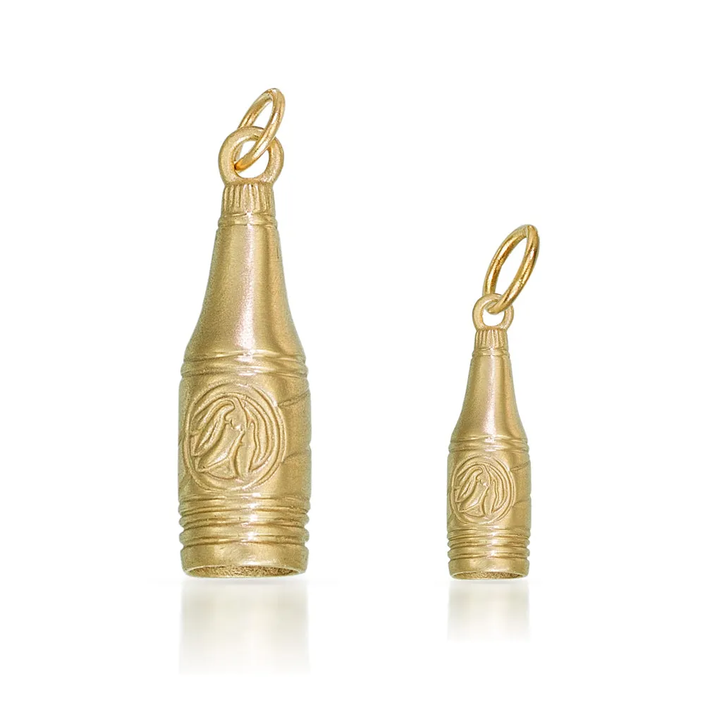 Hot Sauce Bottle Charm in Gold