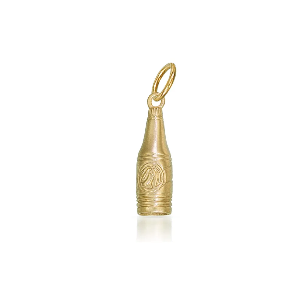 Hot Sauce Bottle Charm in Gold