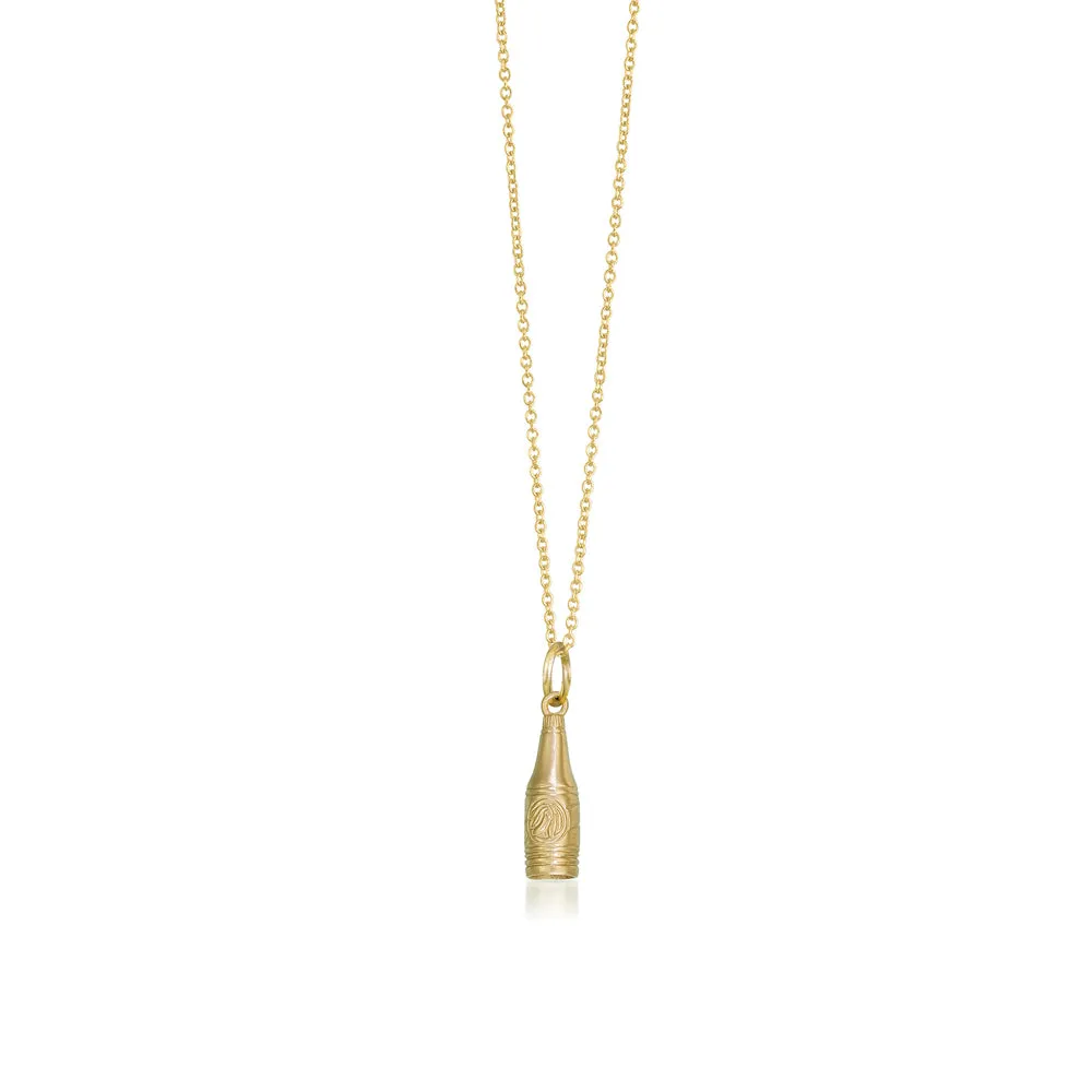 Hot Sauce Bottle Charm in Gold