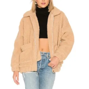 I. AM. GIA. Pixie Pile Fleece Teddy Coat in Caramel sz M