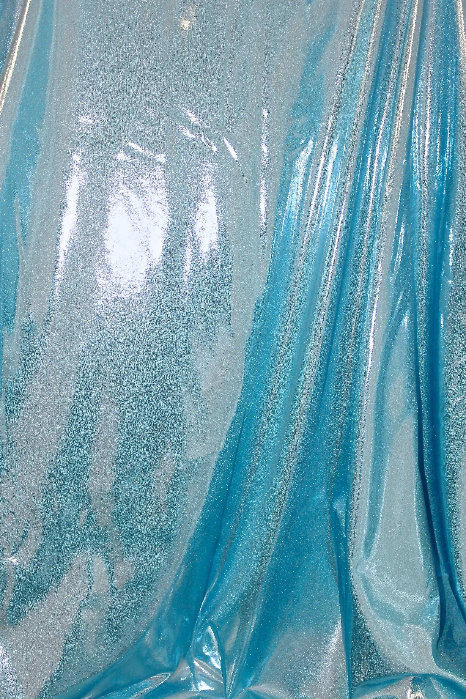 Ice Blue Metallic Dots Spandex Fabric Sample