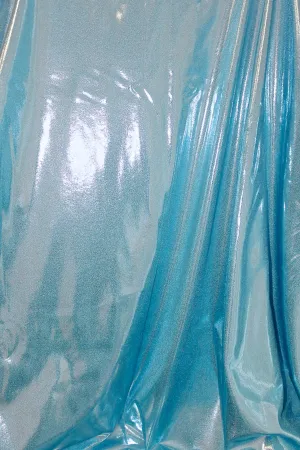 Ice Blue Metallic Dots Spandex Fabric Sample