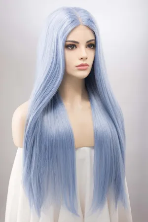 Icy Sky Blue Straight Lace Front Synthetic Wig Safaina