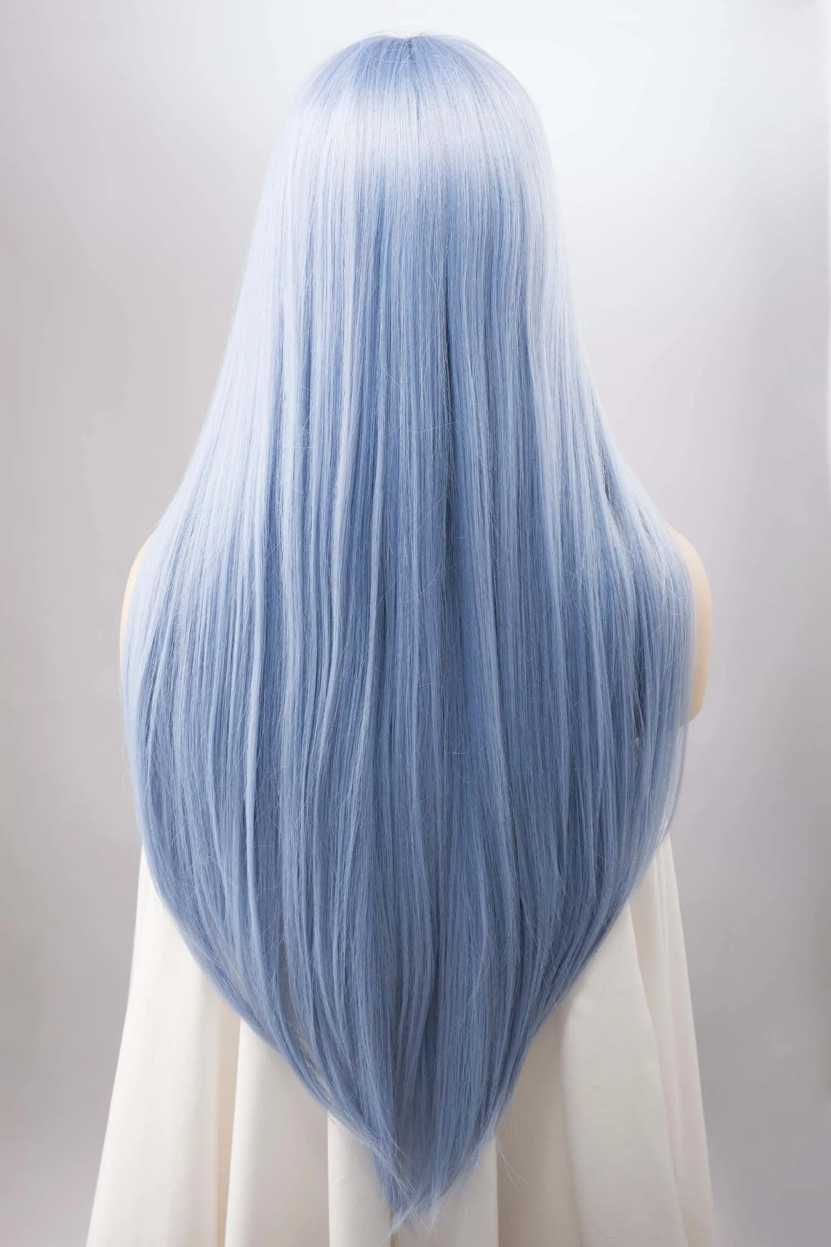 Icy Sky Blue Straight Lace Front Synthetic Wig Safaina