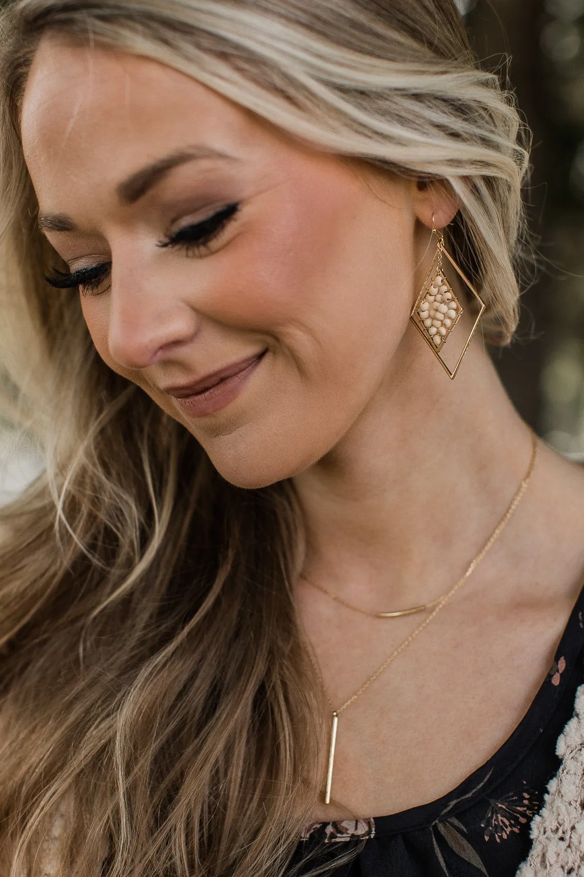 Impeccable Style Dangle Earrings- Gold
